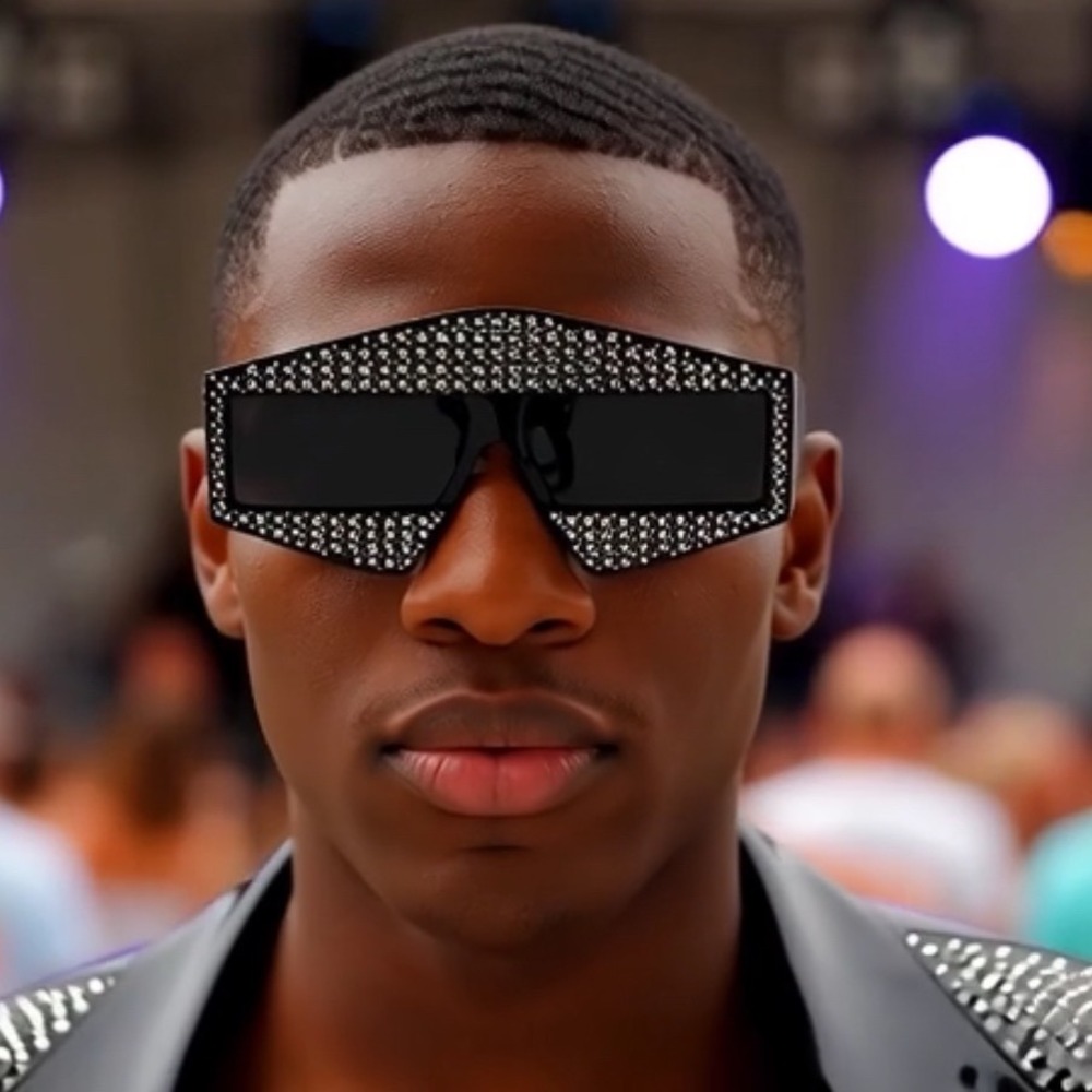 Men Sunglasses Bold Angular frame shape Diamond-shaped  Rectangular Wide temples